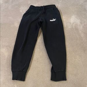 Puma Black Sweat Joggers with White Logo